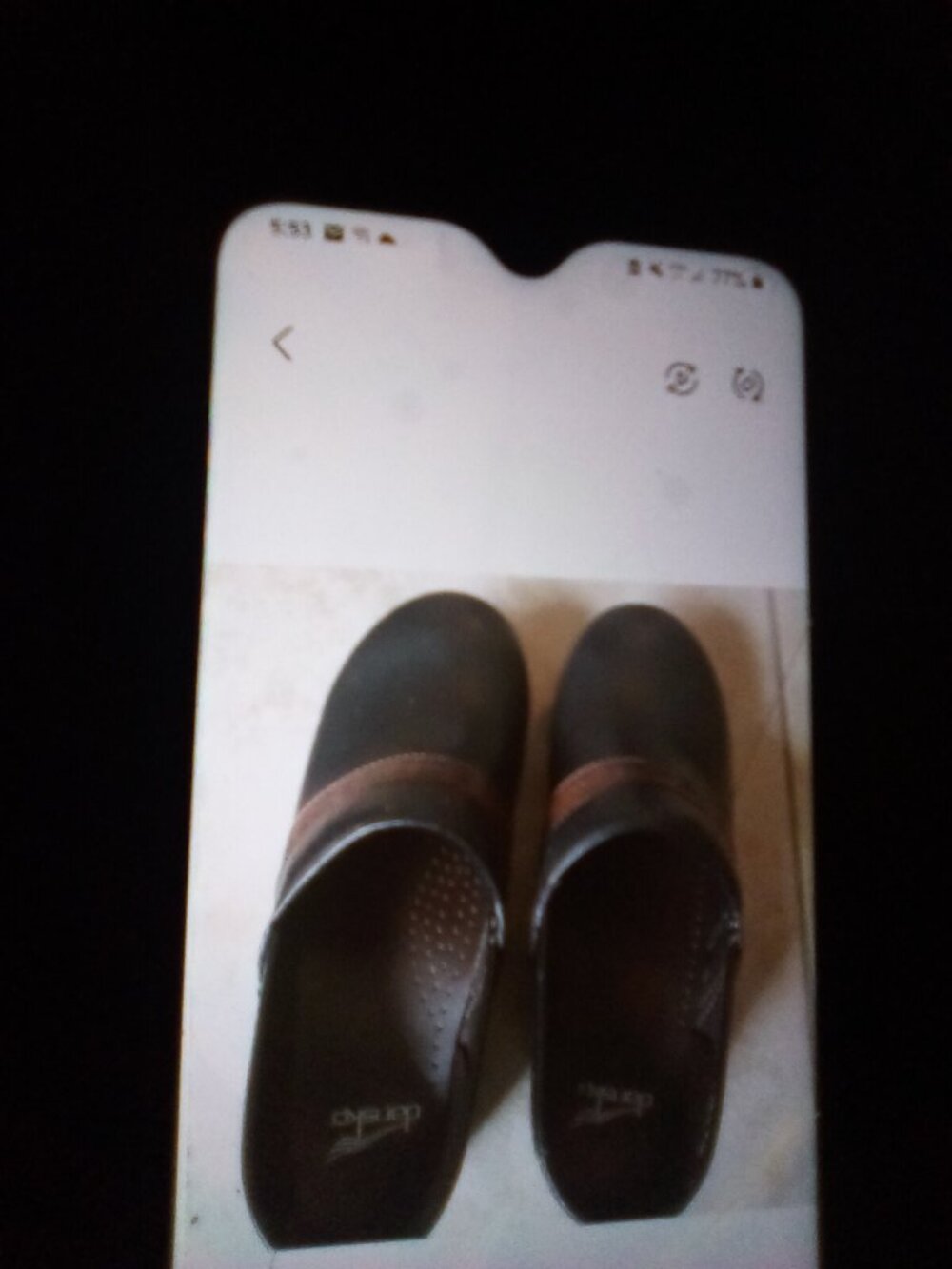 Dansko clogs black and brown trim